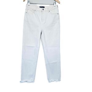 The Kooples Frayed Hem High Rise Off White Jeans Size 28